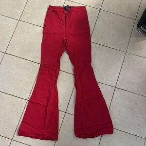 Red Flared Pants